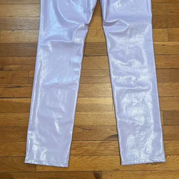 PushButton Faux Leather Casual Straight Pants in Lilac, size Large - Picture 10 of 12